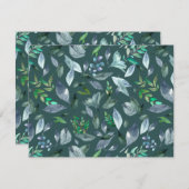 Waterverf gestorven bladeren 5 notitiekaartje (Voorkant / Achterkant)