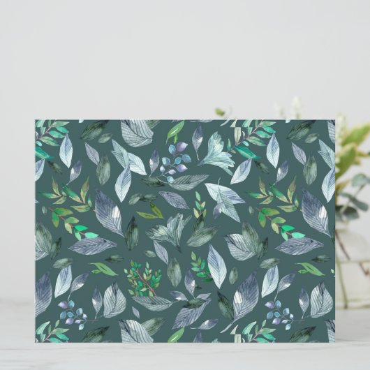 Waterverf gestorven bladeren 5 save the date (Staand voorkant)