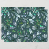 Waterverf gestorven bladeren 5 save the date (Voorkant / Achterkant)