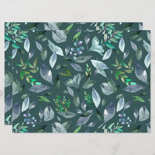 Waterverf gestorven bladeren 5 save the date (Voorkant / Achterkant)