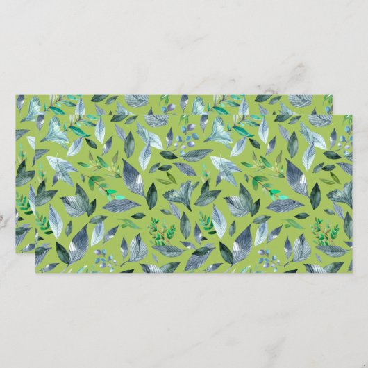 Waterverf gestorven bladeren 6 aankondiging (Voorkant / Achterkant)