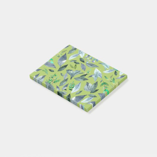 Waterverf gestorven bladeren 6 post-it® notes (Schuin)