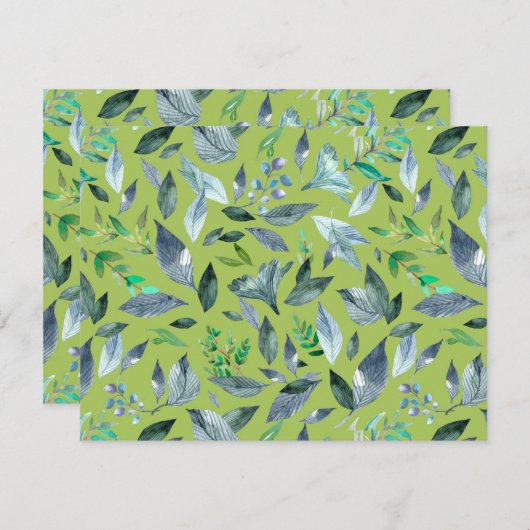 Waterverf gestorven bladeren 6 save the date (Voorkant / Achterkant)