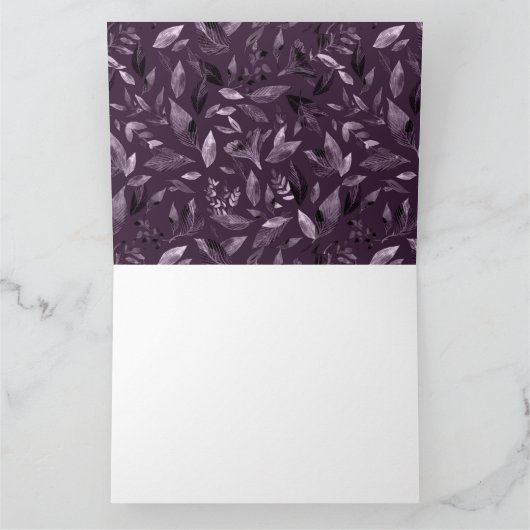 Waterverf gestorven bladeren 7 bedankkaart (Binnen)