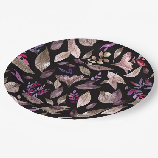 Waterverf gestorven bladeren papieren bordje (Gekanteld)