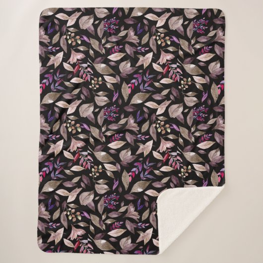 Waterverf gestorven bladeren sherpa deken (Voorkant)