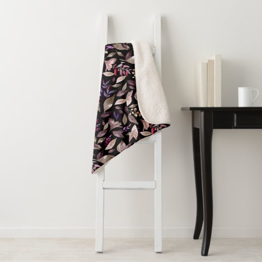 Waterverf gestorven bladeren sherpa deken (In situ)