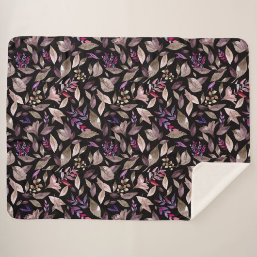 Waterverf gestorven bladeren sherpa deken (Voorkant (horizontaal))