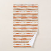 Waterverf Gestreept - Aardse Koffietonen(3) Bad Handdoek (Handdoek)