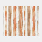  Waterverf Gestreept - Aardse Koffietonen(3) Fleece Deken (Voorkant (Horizontaal))