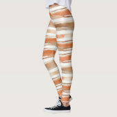 Waterverf Gestreept - Aardse Koffietonen(3) Leggings (Links)