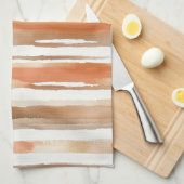 Waterverf Gestreept - Aardse Koffietonen(3) Theedoek (Quarter Fold)