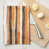 Waterverf Gestreept - Aardse Koffietonen(5) Theedoek (Quarter Fold)