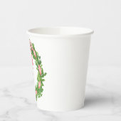 Waterverf Gestreepte Boog krans Kerstmis Monogram Papieren Bekers (Links)