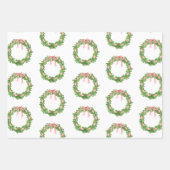 Waterverf Gestreepte Lintkrans Kerstmis Inpakpapier Vel (Voorkant 3)