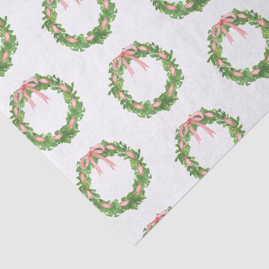 Waterverf Gestreepte Lintkrans Kerstmis Tissuepapier (Detail)