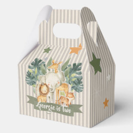 🦁🌿 Waterverf Gestreepte Oerwoud Safari Favoriete Bedankdoosjes