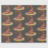 Waterverf  gestript witch Pet Cadeaupapier (Vlak)