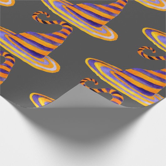 Waterverf  gestript witch Pet Cadeaupapier (Hoek)