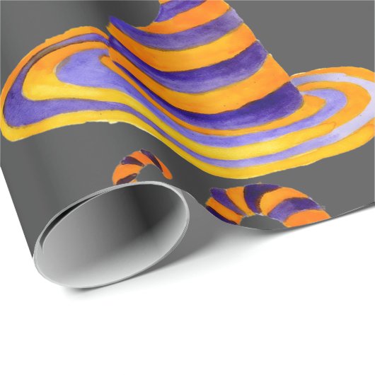 Waterverf  gestript witch Pet Cadeaupapier (Rol Hoek)