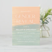 Waterverf gestructureerd baby shower Peach Green Kaart (Staand voorkant)