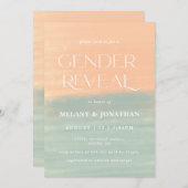 Waterverf gestructureerd baby shower Peach Green Kaart (Voorkant / Achterkant)