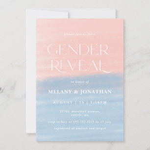 Waterverf gestructureerd baby shower roze blauw  kaart