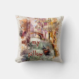 Waterverf getextureerd monogrammed kussen