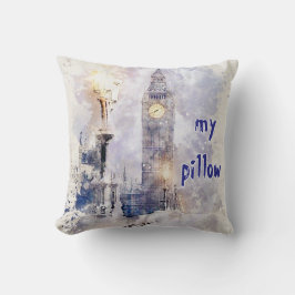 Waterverf getextureerd monogrammed kussen