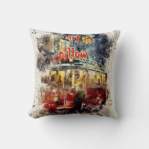 Waterverf getextureerd monogrammed kussen