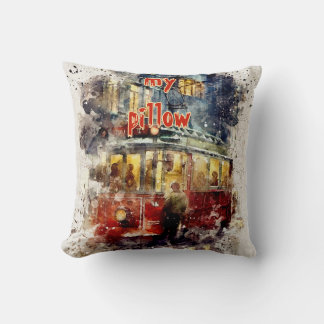 Waterverf getextureerd monogrammed kussen