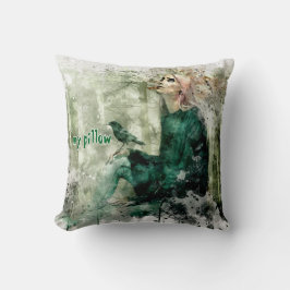 Waterverf getextureerd monogrammed kussen