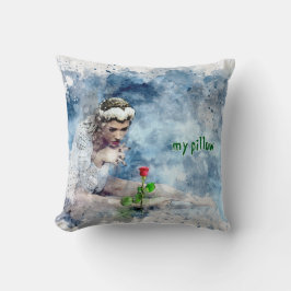 Waterverf getextureerd monogrammed kussen