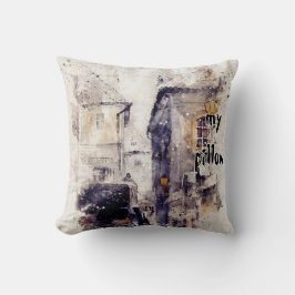 Waterverf getextureerd monogrammed kussen