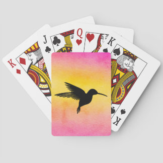 Waterverf getextureerde Hummingbird-spelkaarten Pokerkaarten