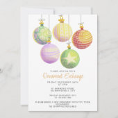 Waterverf getrokken Kerst Ornament Exchange Party Kaart (Voorkant)