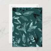 Waterverf gevallen bladeren 10 feestdagenkaart (Voorkant / Achterkant)