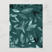 Waterverf gevallen bladeren 10 feestdagenkaart (Voorkant)