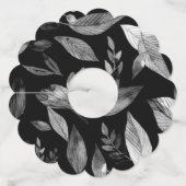 Waterverf gevallen bladeren 9 wijnglaslabel (Voorkant)