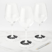 Waterverf gevallen bladeren 9 wijnglaslabel (Set)