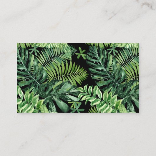 Waterverf gevarieerd Monstera Tropische Nursery Visitekaartje (Achterkant)