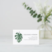 Waterverf gevarieerd Monstera Tropische Nursery Visitekaartje (Staand voorkant)