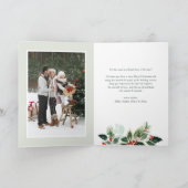 Waterverf Gevariëerde Winterberry Foto Kerst Feestdagen Kaart (Binnen)