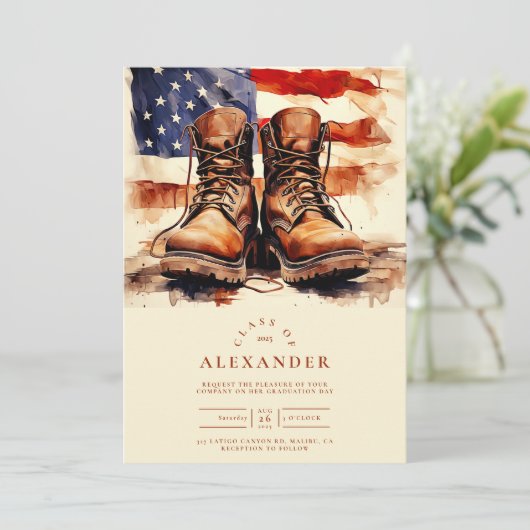 Waterverf gevechtsschoenen Patriottische Militaire Kaart (Staand voorkant)