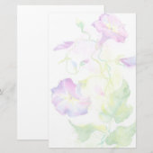 Waterverf, geverfd, convolvulus bloemen briefpapier (Voorkant / Achterkant)