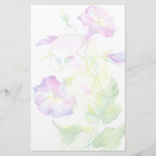 Waterverf, geverfd, convolvulus bloemen briefpapier