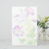 Waterverf, geverfd, convolvulus bloemen briefpapier (Staand voorkant)