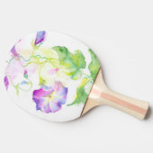 Waterverf, geverfd, convolvulus bloemen tafeltennisbatje (Zijkant)