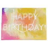 Waterverf, geverfd, fijne verjaardag, grote cadeau large cadeautasje (Voorkant)