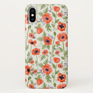 Waterverf Geverfde Oriental Oranje Poppy Flowers Case-Mate iPhone Case